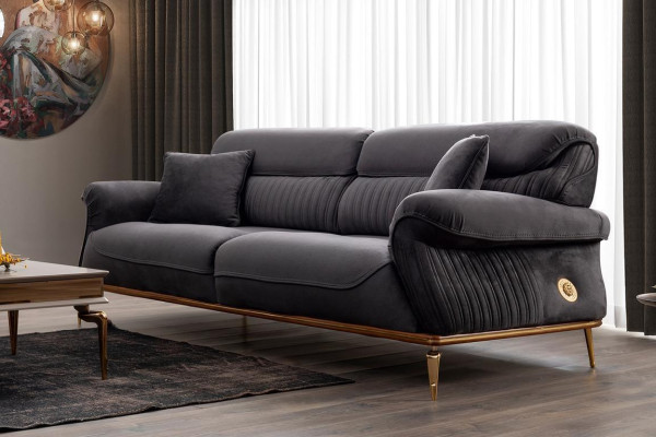 Modern grey color 3-seater sofa comfort and style in one ensemble