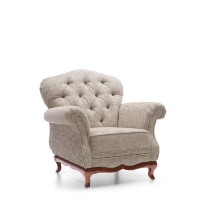 Chesterfield single-seater sofa armchair couch upholstered furniture textile fabric