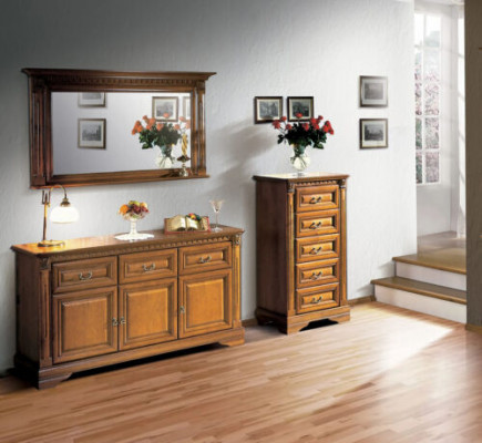Dresser 160cm with Mirror Country House Style Furniture Dressers Sideboard Wood