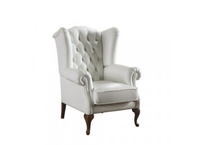 Wingback chair leather single-seater Chesterfield couch sofa upholstery furniture new