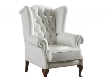 Wingback chair leather single-seater Chesterfield couch sofa upholstery furniture new