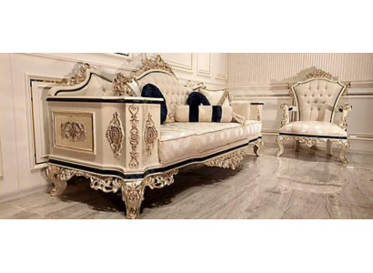 Chesterfield Sofa Set 3+1 Luxury 2-piece Fabric Sofa Living Room