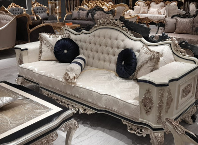 Chesterfield Sofa Couch 3-Seater Couch Upholstered Furniture Three-Seater White New