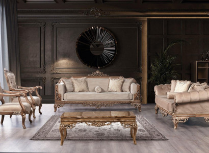 Baroque Living Room Furniture Set Couch Sofa Upholstered Suite Table 5-piece.