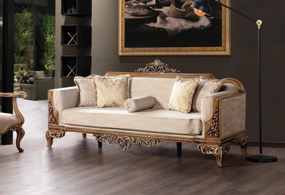 Baroque Living Room Furniture Set Couch Sofa Upholstered Suite Table 5-piece.