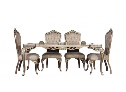 Brown Chesterfield luxury chairs designer dining table exclusive dining room furniture