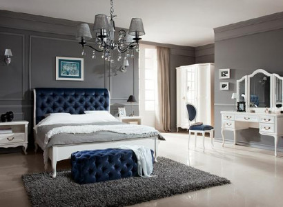 Bedroom set designer Chesterfield bed bedside tables dresser wardrobe furniture