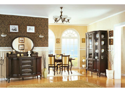 Classic dining room display cabinet, sideboard, chairs, table, Chippendale living room set, 10 pieces