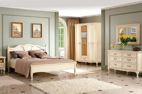 Bedroom set bed dresser wardrobe nightstand Italian furniture new