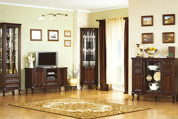 4-piece living room furniture set Italian style chest of drawers showcase RTV Chippendale