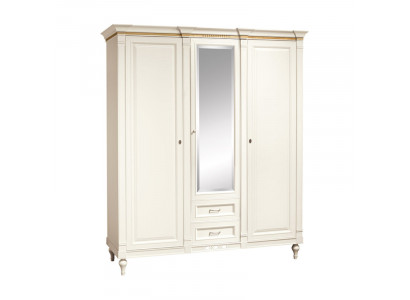 Classic Wardrobe, Solid Wood, Country Style, Large Mirror Wardrobe FL-D4