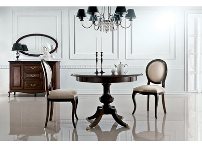 Classic table with 2 chairs Royal chairs tables round table wooden table - Verona