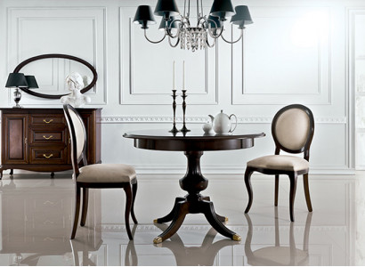 Classic table with 2 chairs Royal chairs tables round table wooden table - Verona