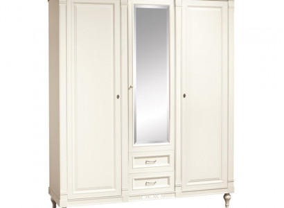 Classic wardrobe, solid country-style large mirrored wardrobe FL-D3