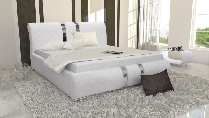 Bed frame with box bed bed frame white beds 180cm double bed marital bed new