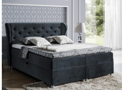 Bed upholstered bed box spring bed polyester beds double bed matrimonial bed bed frame