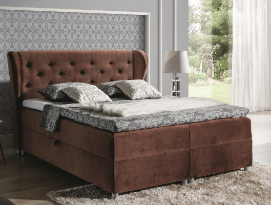 Bed upholstered bed box spring bed polyester beds double bed matrimonial bed bed frame
