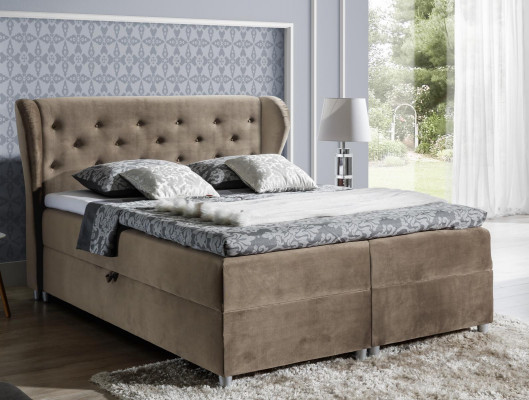 Bed upholstered bed box spring bed polyester beds double bed matrimonial bed bed frame