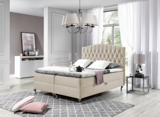 Double bed, matrimonial bed, bed frame, bed, upholstered bed, beds, box spring bed, polyester