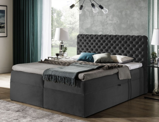 Chesterfield box spring bed bedroom furniture beds king size velvet hotel new