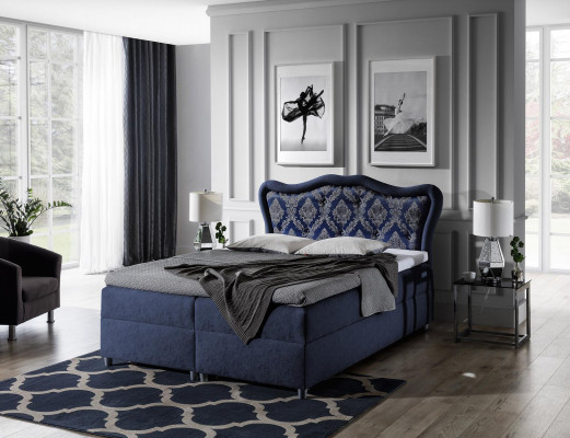 Classic bed box spring beds baroque bedroom furniture luxury interior