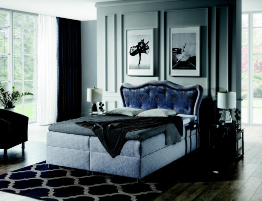 Classic bed box spring beds baroque bedroom furniture luxury interior