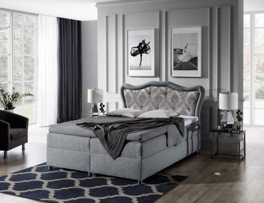 Classic bed box spring beds baroque bedroom furniture luxury interior