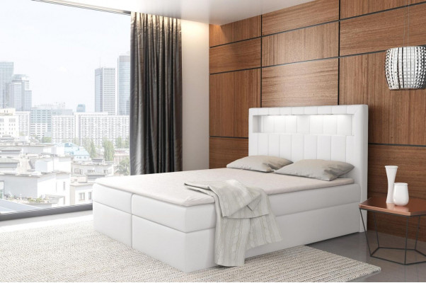 Bed illuminated box spring beds king size velvet hotel new bedroom furniture