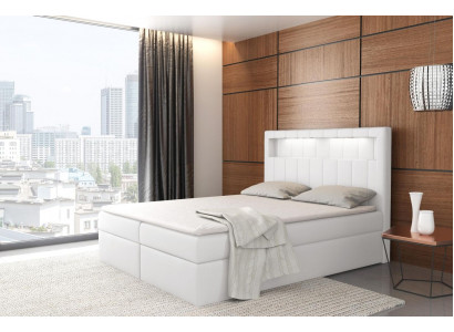 Bed illuminated box spring beds king size velvet hotel new bedroom furniture