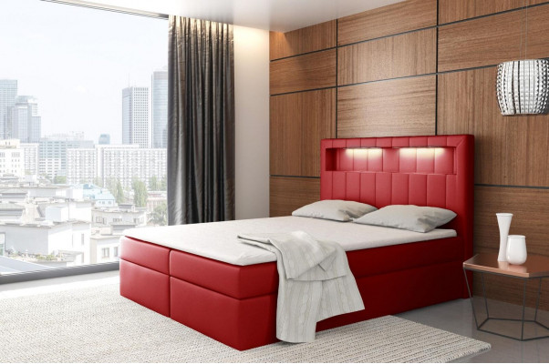 Bed illuminated box spring beds king size velvet hotel new bedroom furniture