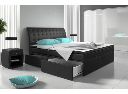 Box spring bed beds bed upholstery faux leather designer hotel double luxury design