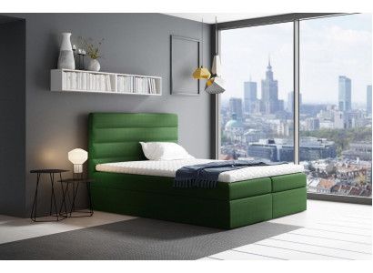 Bed with storage box, double bed, beds, green upholstered bed, box spring bed, double bed, new.
