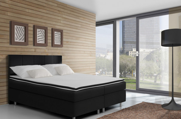Box spring bed beds bed upholstered faux leather designer hotel double luxury design