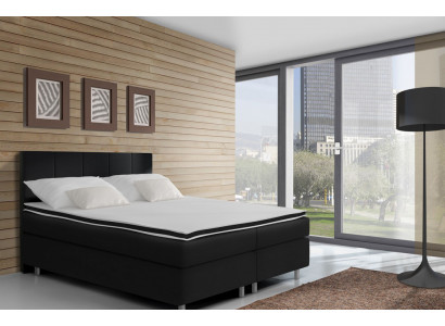 Box spring bed beds bed upholstered faux leather designer hotel double luxury design