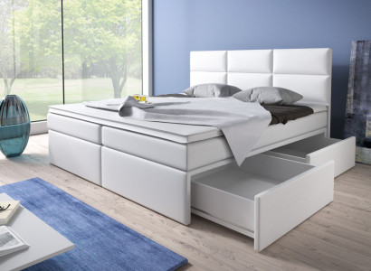 Box spring beds, bed upholstery, faux leather, designer hotel double luxury design, new