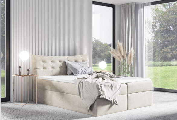 Bed, Bed Box, Box Spring Bed, Bedroom, Upholstered Design, Double, Hotel, 180x200