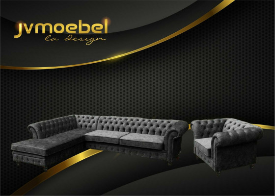 Sectional sofa couch upholstery Chesterfield design luxury furniture suite