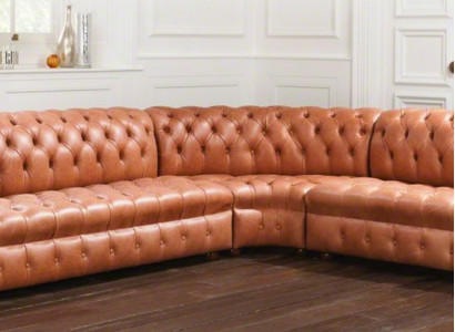 Living area corner sofa Chesterfield leather corner sofa couch upholstery corner.