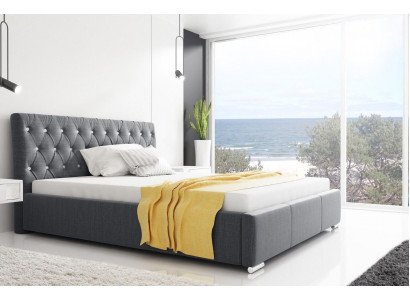 Bed frame bed double bed marital bed bedstead upholstered bed beds 200x200 gray