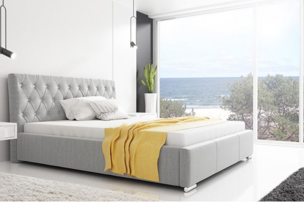 Bed frame bed double bed marital bed bedstead upholstered bed beds 200x200 gray