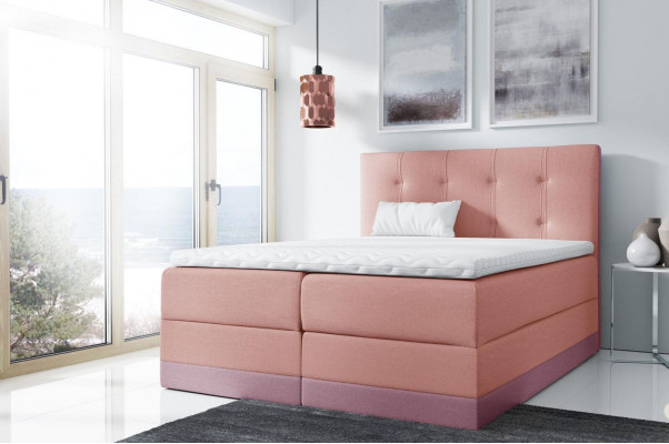 Married bed pink upholstered bed box spring bed double bed with mattress new