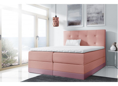 Married bed pink upholstered bed box spring bed double bed with mattress new
