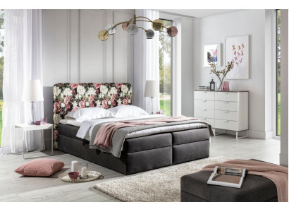 Beds box spring bed textile design double hotel modern bed bedroom flowers