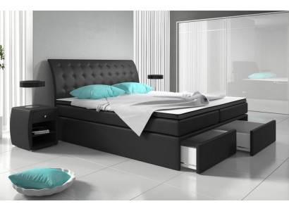 Box spring bed, beds, bed, upholstery, faux leather, designer, hotel, double, luxury design