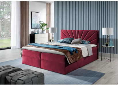 Box spring bed double bed bed with storage compartment marital bed beds upholstered bed red new