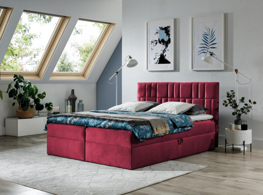 Double Bed Box Spring Bed Bed with Bed Storage Double Bed Beds Upholstered Bed Red New