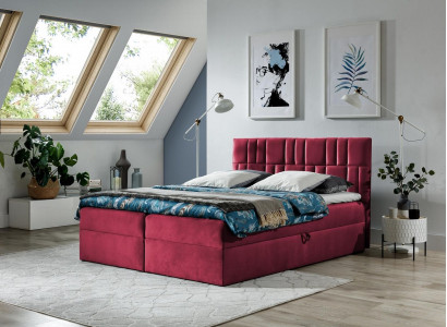 Double Bed Box Spring Bed Bed with Bed Storage Double Bed Beds Upholstered Bed Red New
