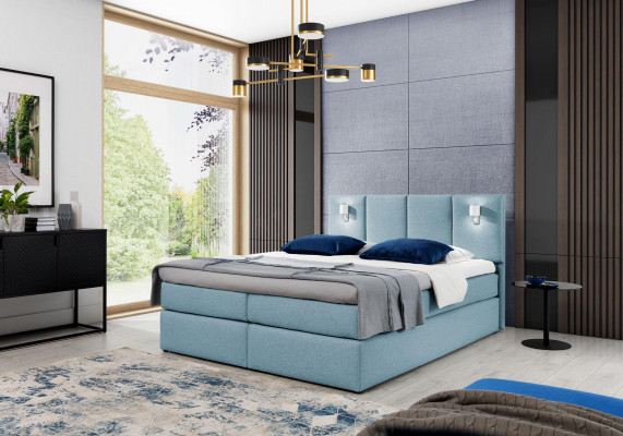 Bed box spring bed bedroom upholstery design double modern fabric 200x200