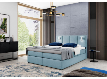 Bed box spring bed bedroom upholstery design double modern fabric 200x200