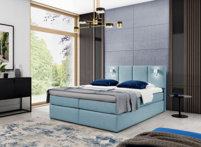 Bed box spring bed bedroom upholstery design double modern fabric 200x200